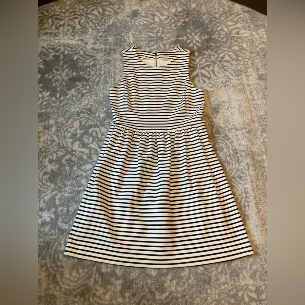 J. Crew Black and White Striped Dress
